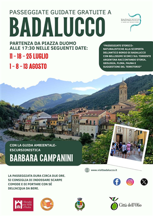 Passeggiate guidate gratuite a Badalucco